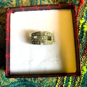 Silver pave ring - Size 5